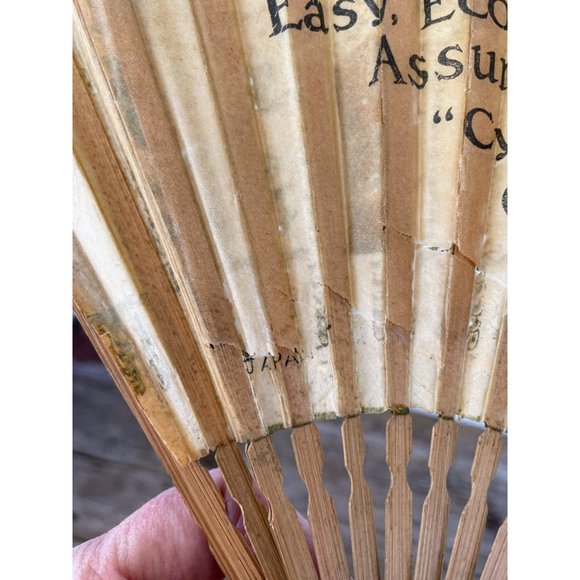 Antique 1880s Japan Rice Paper Hand Fan Bissel Vacuum Advertisement Hand Painted - Picture 14 of 16